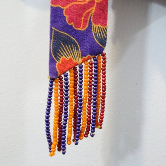 Farm Rio S Purple Red Floral Shorts Belted Tropical Bright Summer Luxury Anthro - Picture 2 of 8